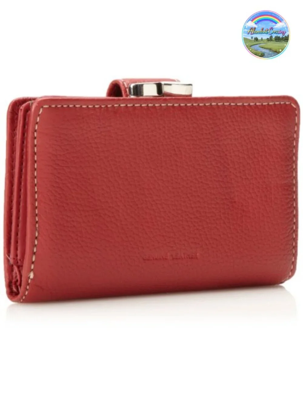 Genuine Leather Small Framed Index Clutch Wallet with 17 Card Slots
